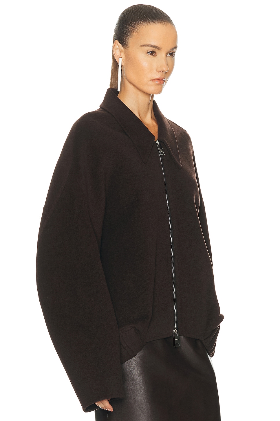 Khaite Chocolate Wool Oversize Odin Jacket In Brown
