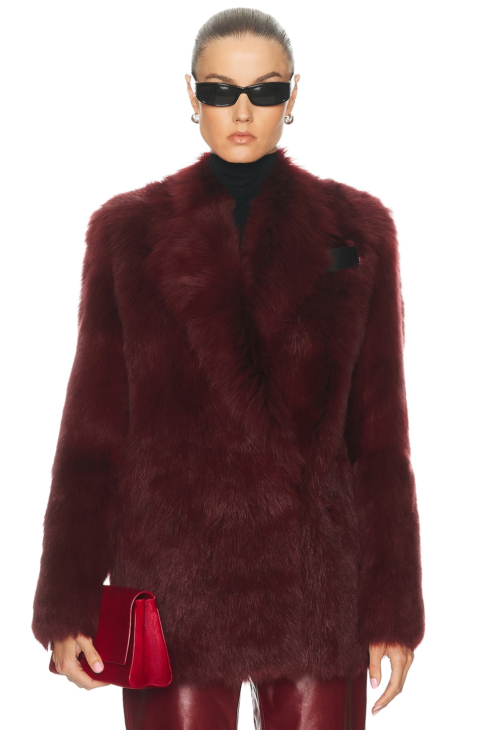 Image 1 of KHAITE Willow Jacket in Oxblood