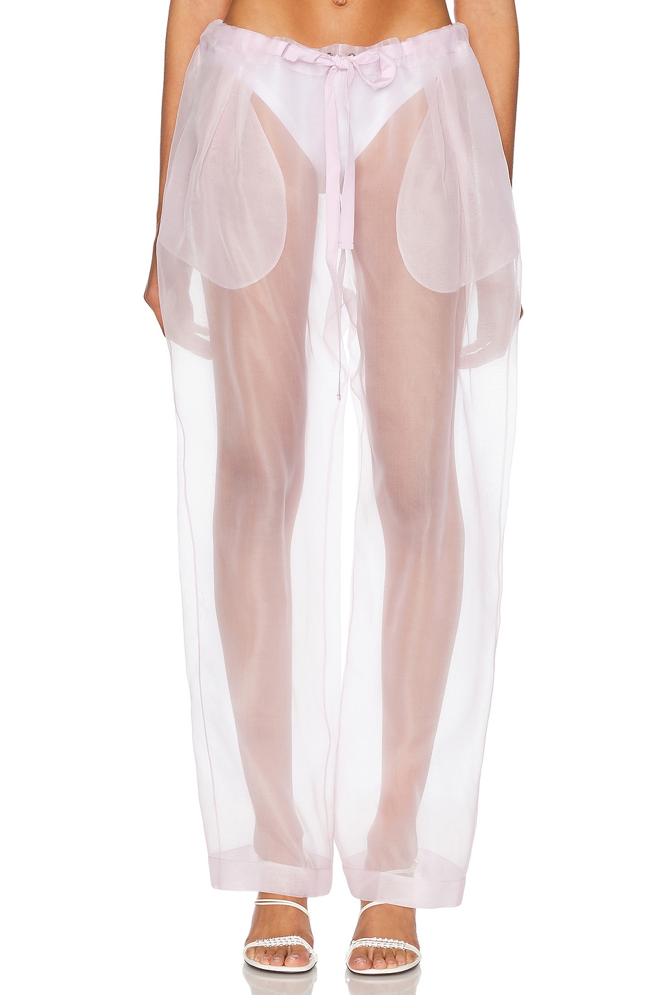 Image 1 of KHAITE Trenton Organza Pant in Peony