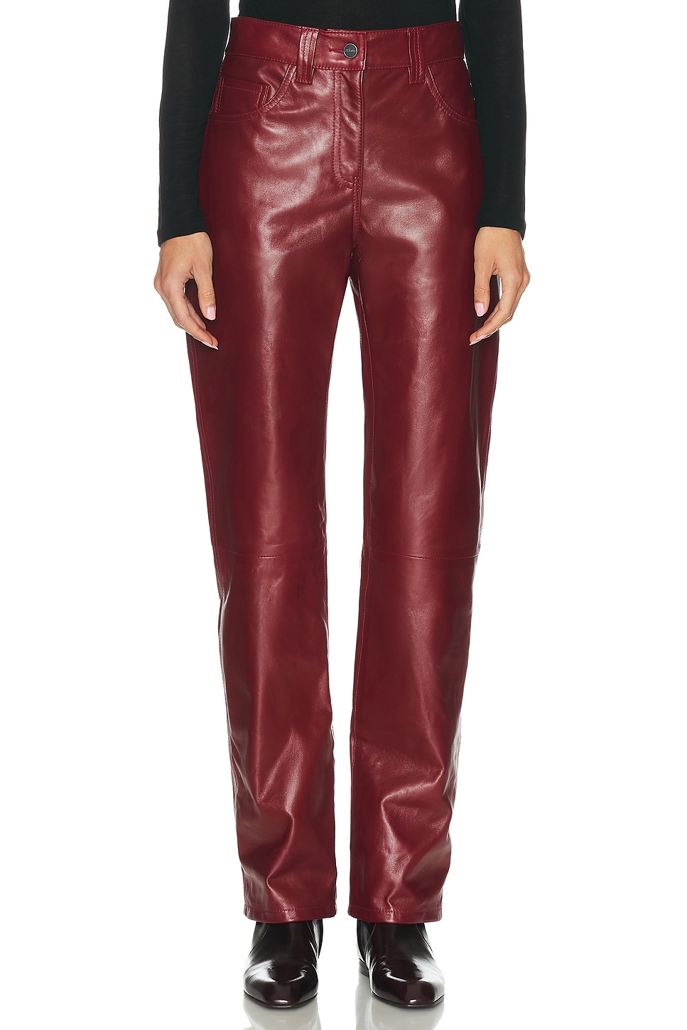 Image 1 of KHAITE Callum Pant in Garnet