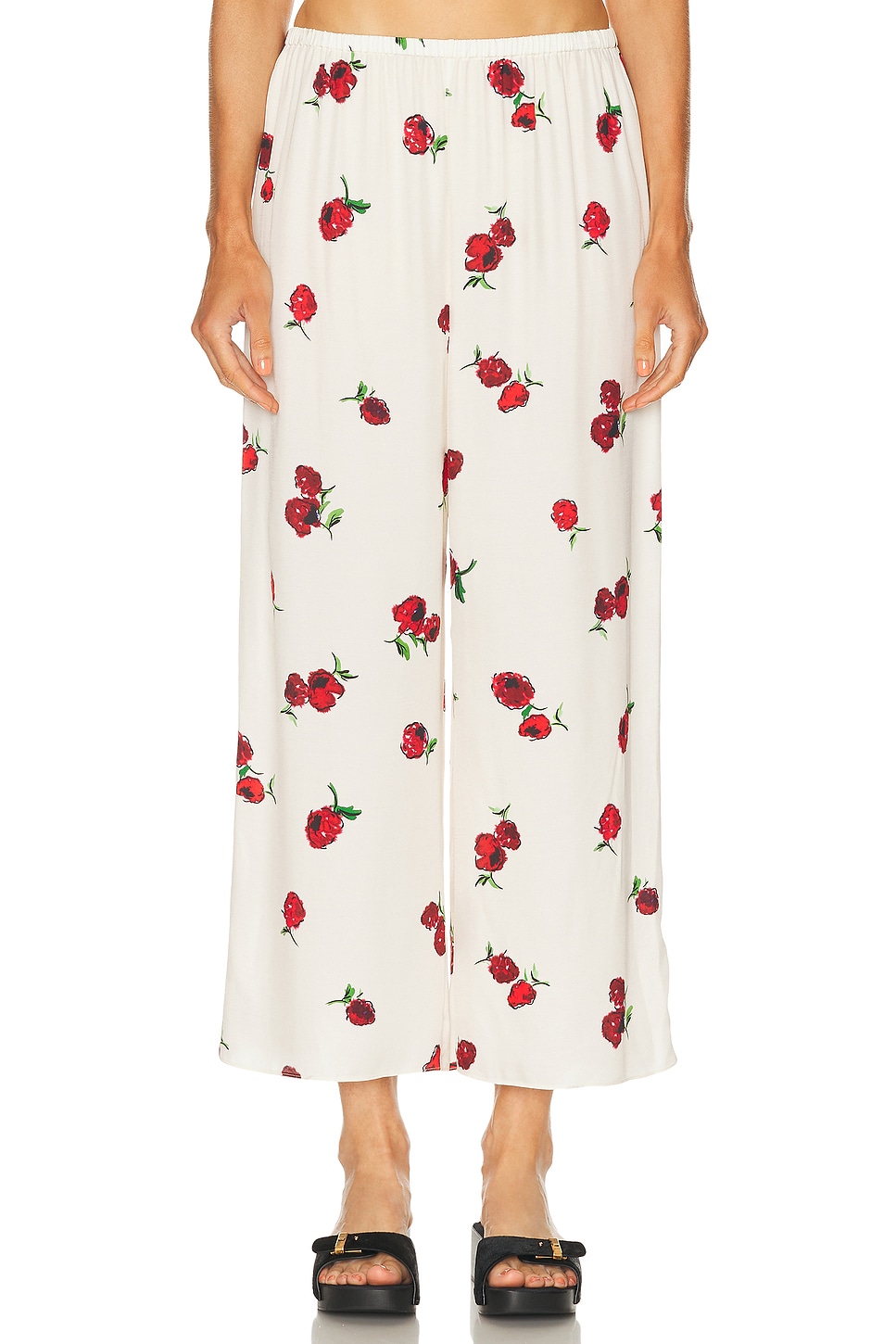 Image 1 of KHAITE Mindy Pant in Raspberry & Cream