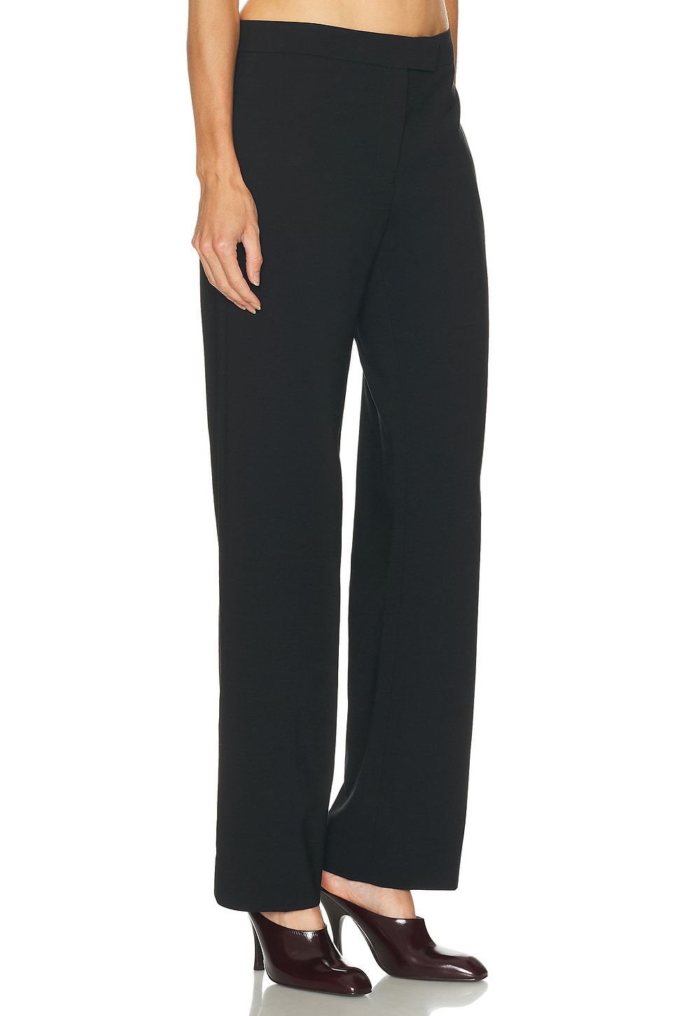 Khaite Straight-leg Trousers With Clean Waistband And Refined Tailoring In Black