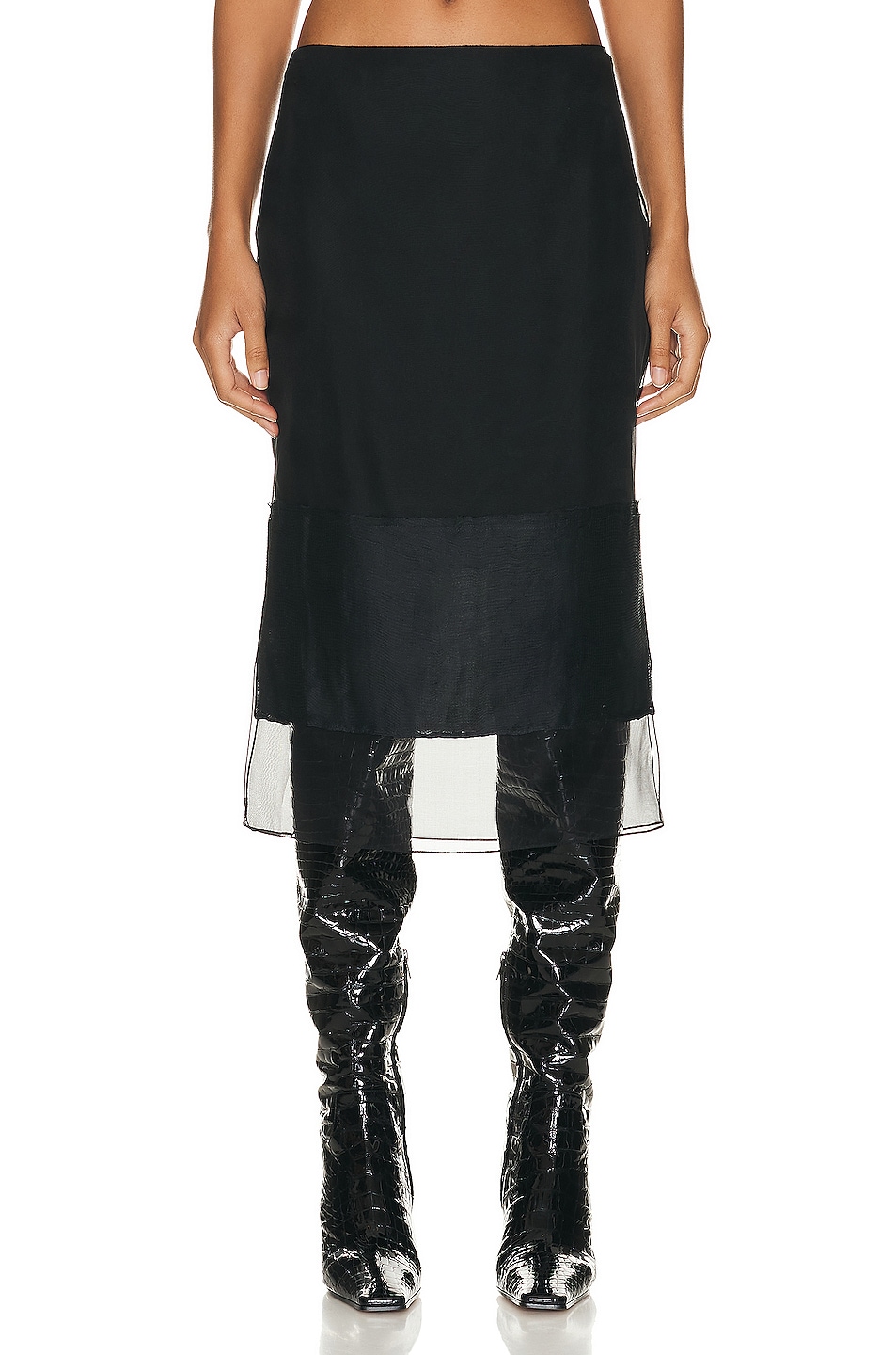 Image 1 of KHAITE Alleta Skirt in Black