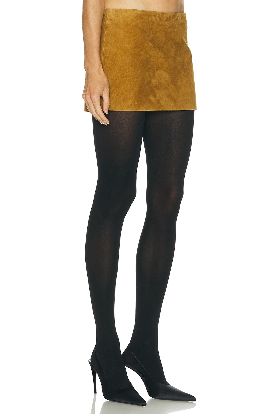 Khaite Jett Suede Mini Skirt In Brown