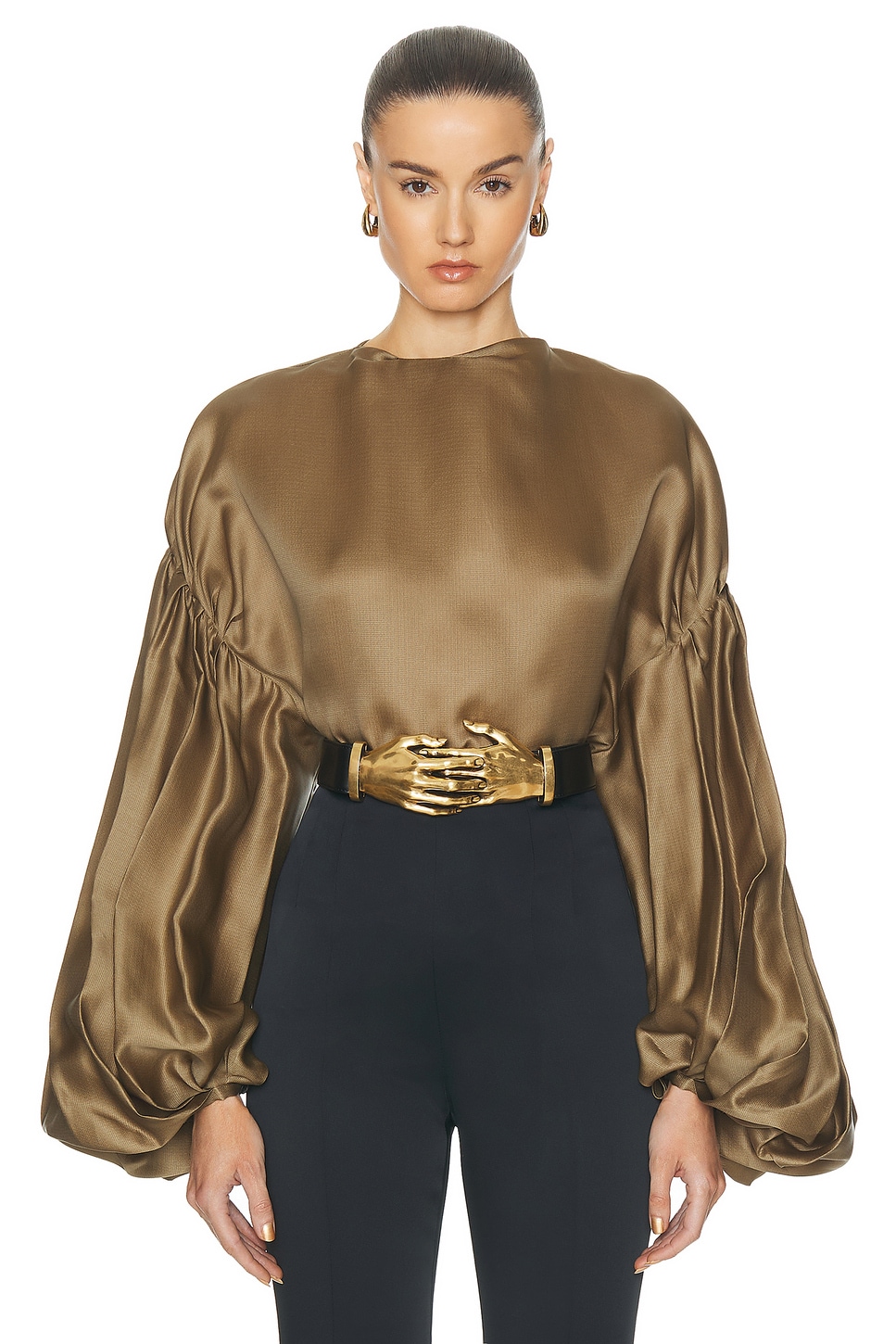 Image 1 of KHAITE Quico Top in Toffee