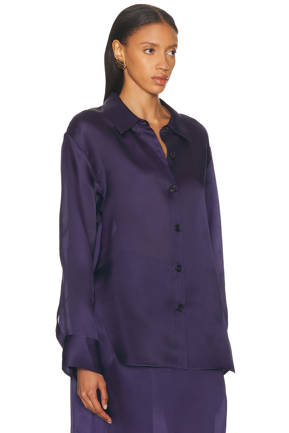 Khaite Herschel Oversized Silk-organza Shirt