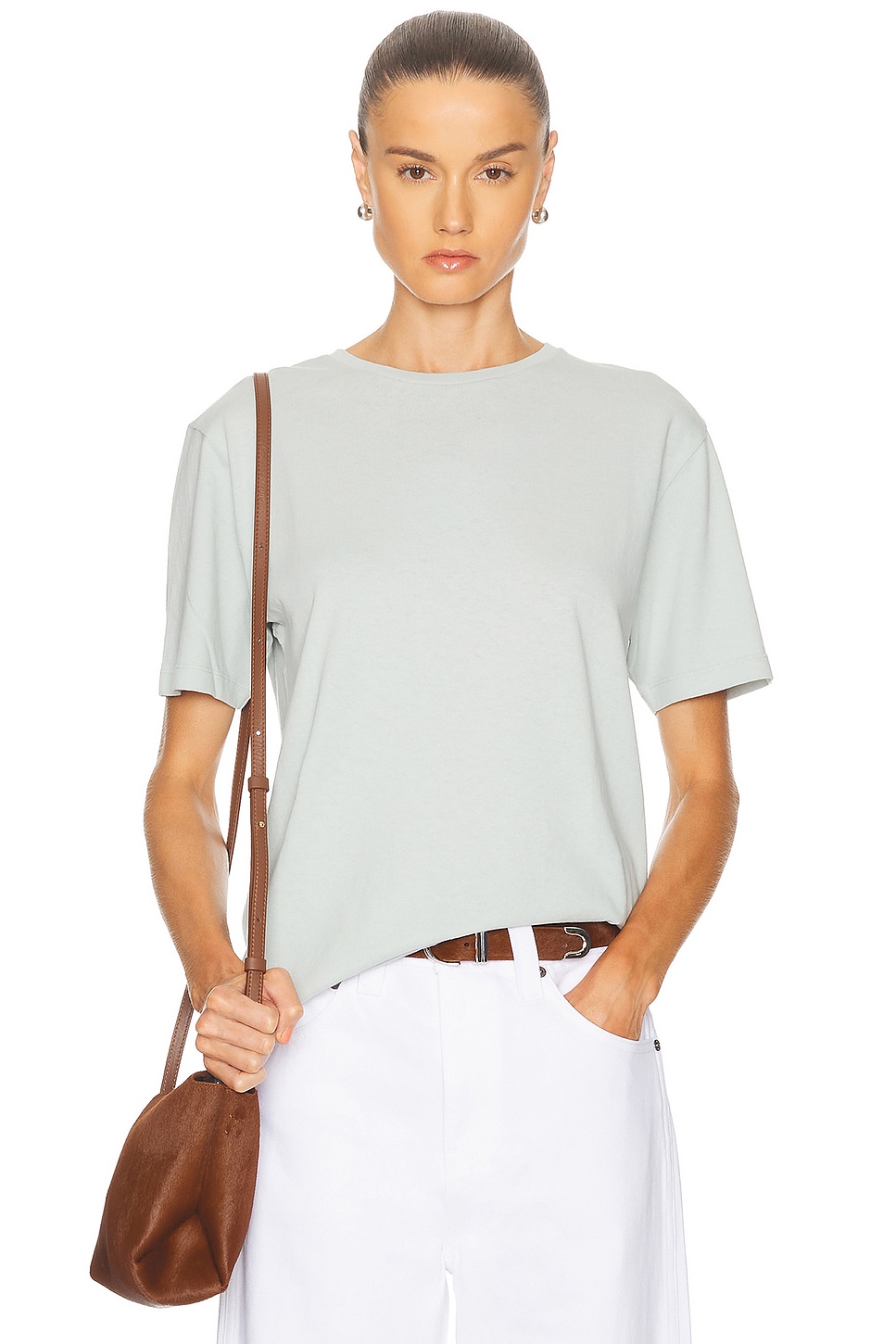 Khaite Mae Short Sleeve Tee In Blue