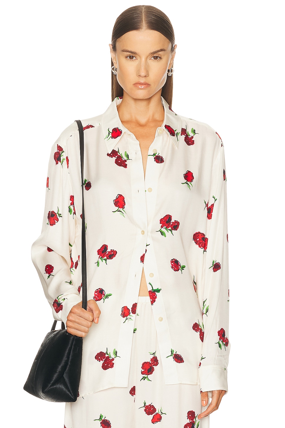Image 1 of KHAITE Argo Top in Raspberry & Cream