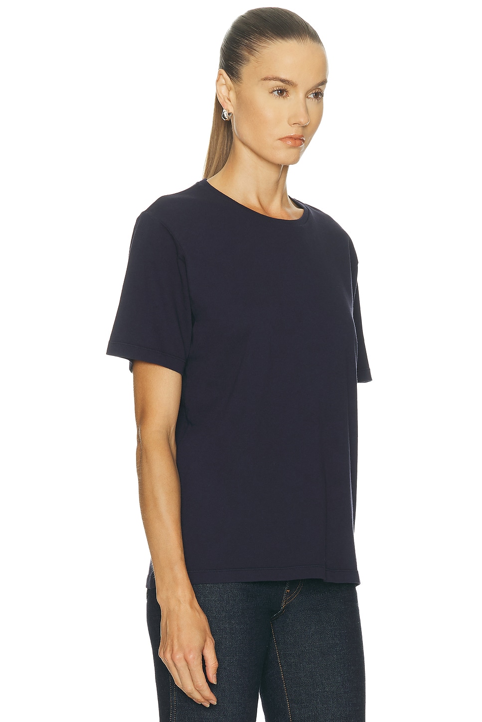 Khaite Mae Short Sleeve Tee Shirt In Purple