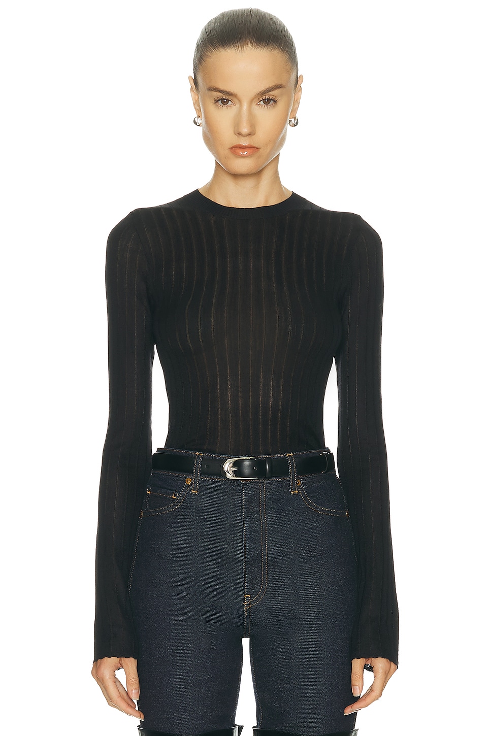 Image 1 of KHAITE Elm Top in Black