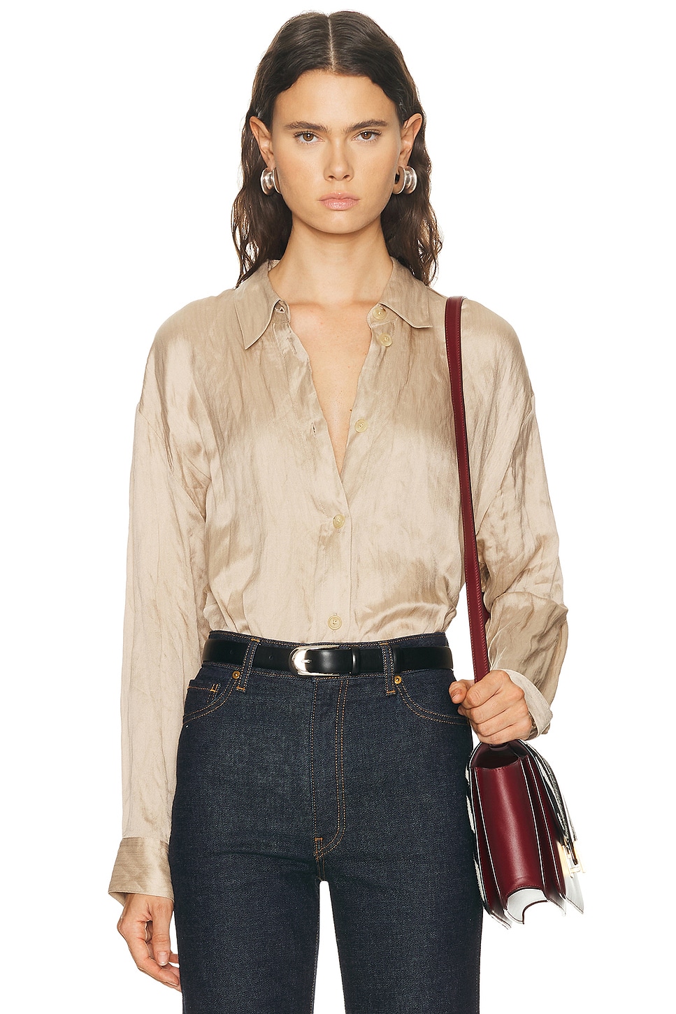 Image 1 of KHAITE Goya Top in Tea Satin