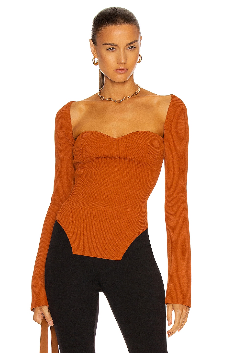 Image 1 of KHAITE Maddy Top in Sienna