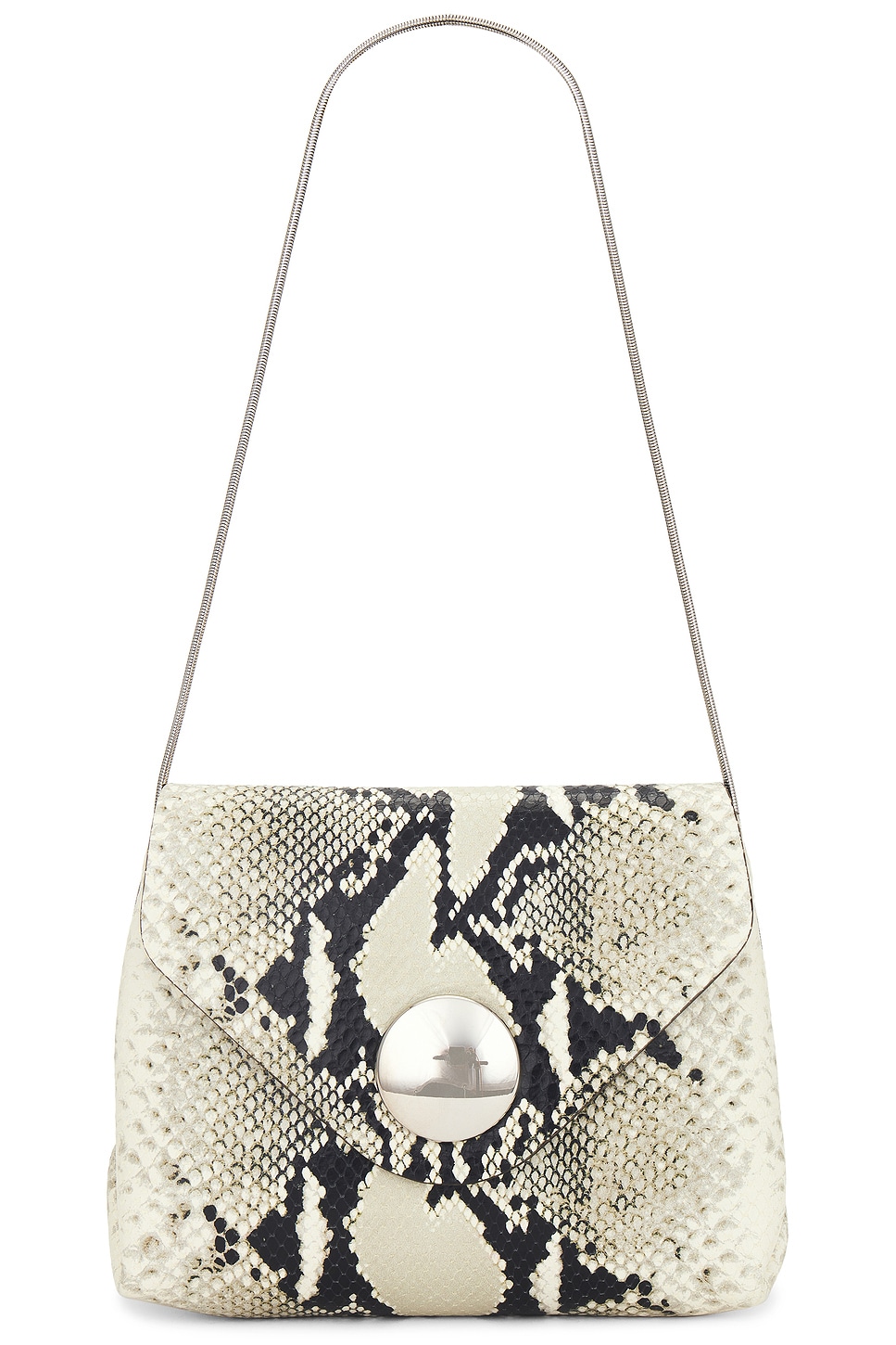 Khaite Bobbi Python Embossed Shoulder Bag In Natural