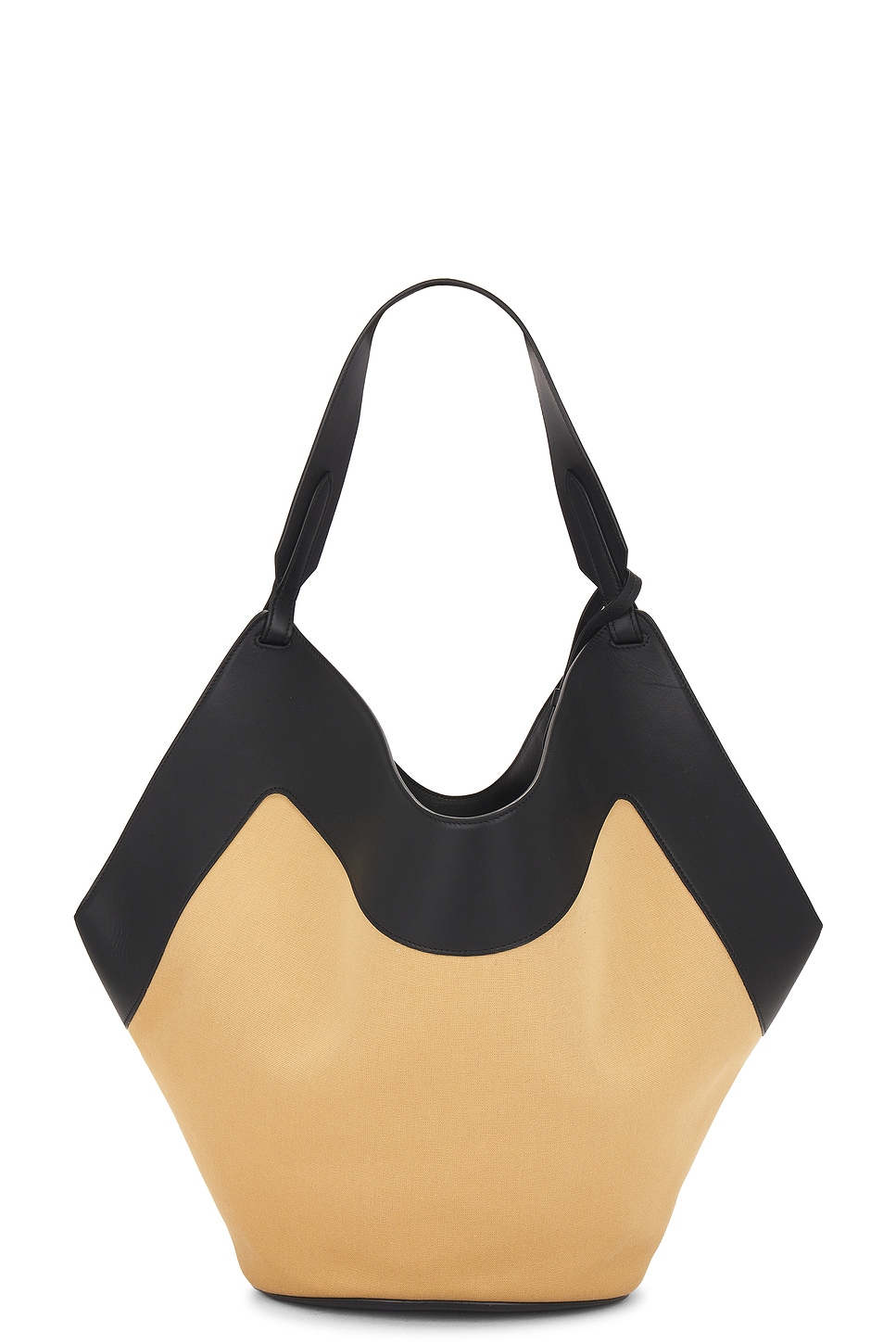 Shop Khaite Lotus Medium Tote Bag In Black & Honey