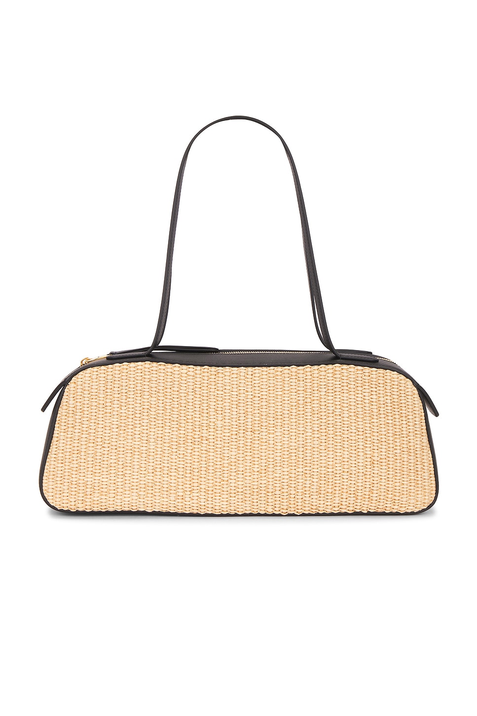 Khaite Simona Leather-trimmed Raffia Shoulder Bag