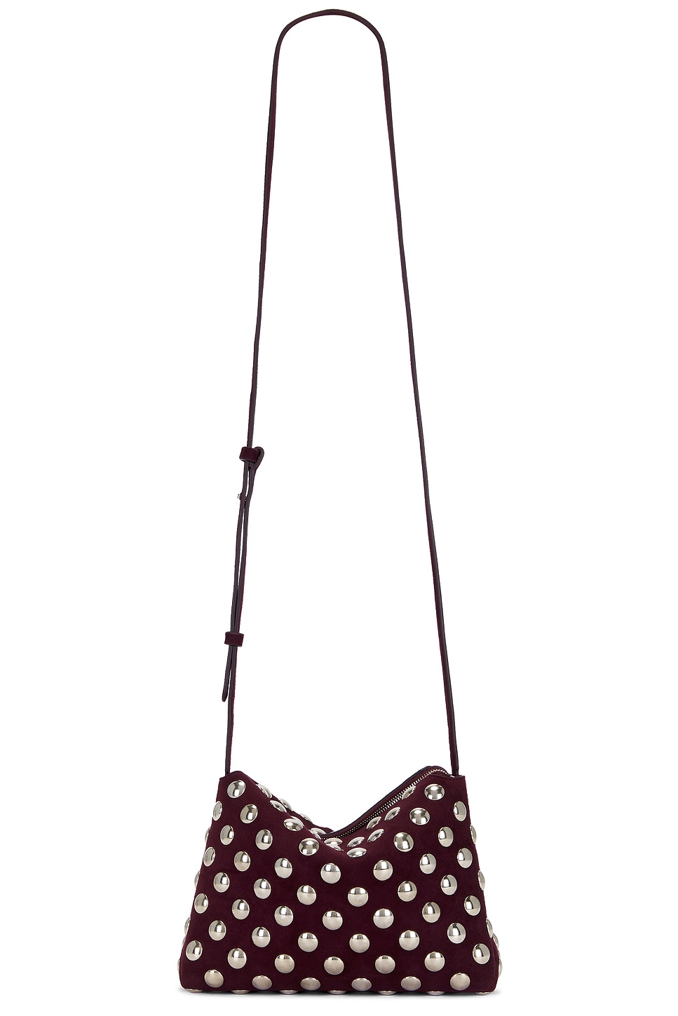 Lina Medium Stud Crossbody Bag in Red