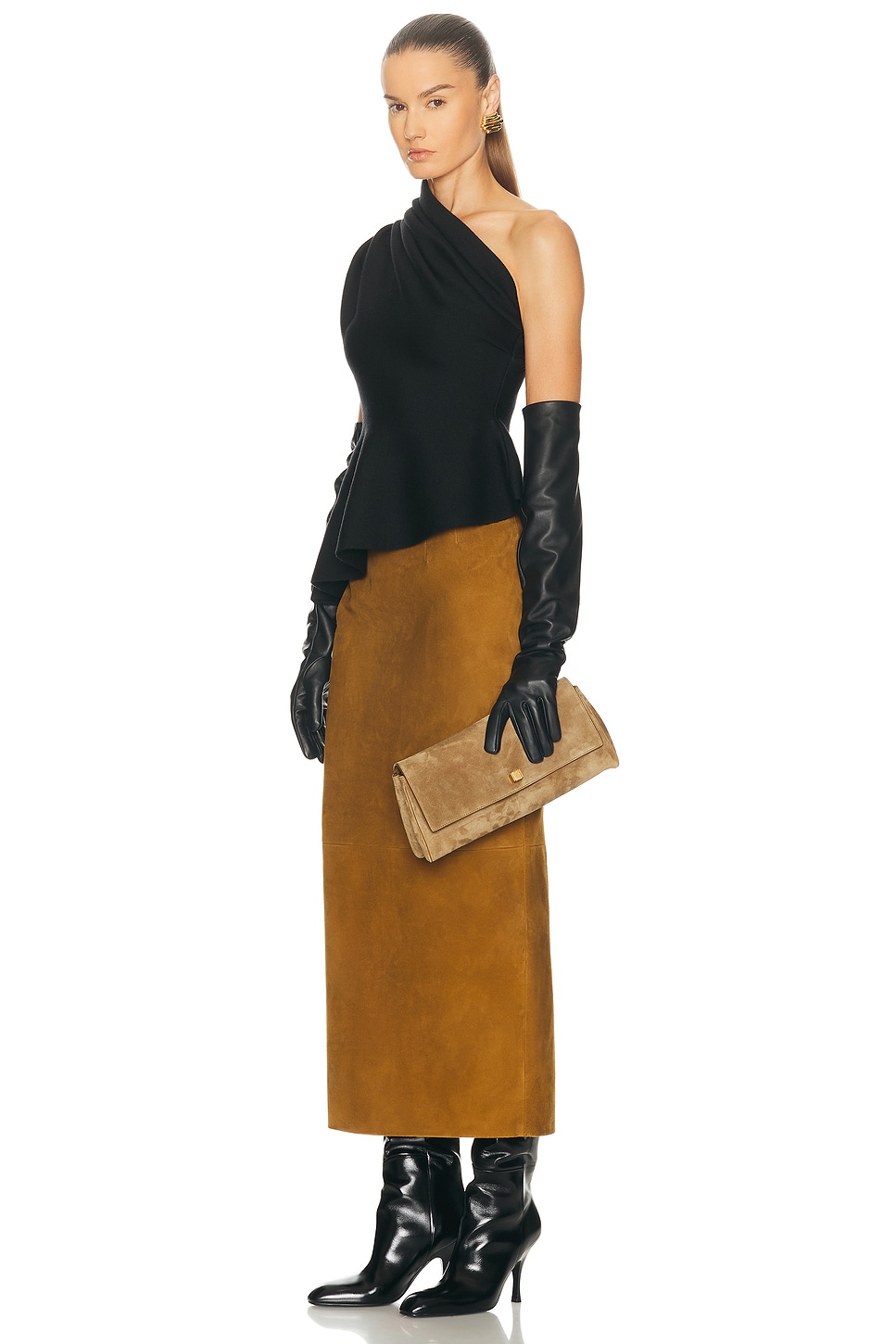 Khaite Audrey Clutch Bag In Brown