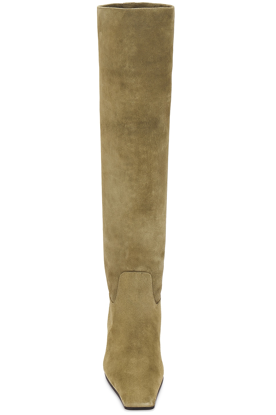 KHAITE Marfa Classic Flat Knee High Boot in Khaki | FWRD