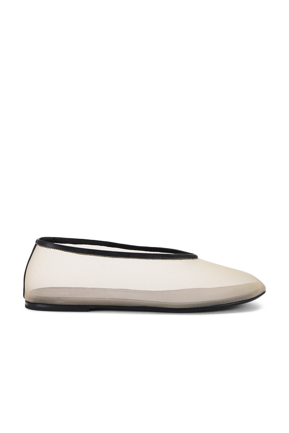 Image 1 of KHAITE Marcy Mesh Flat in Black & Nude