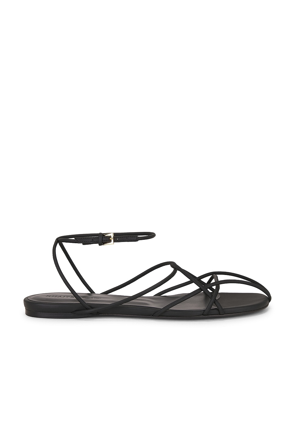 Loulou Flat Sandal in Black