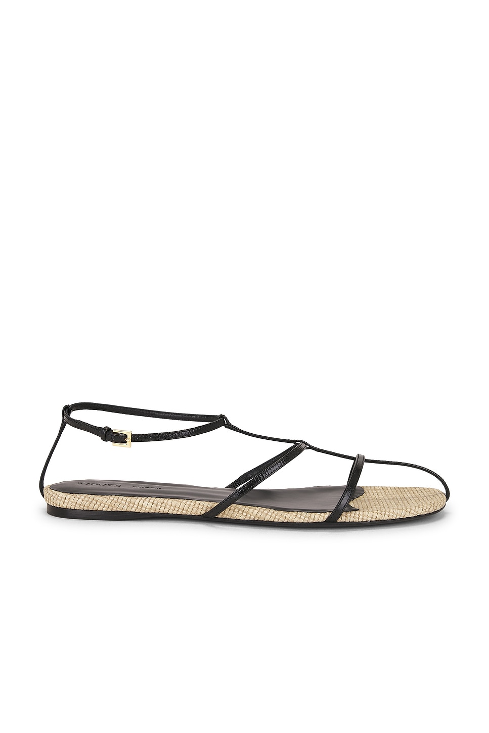 Cage Flat Sandal in Black,Neutral