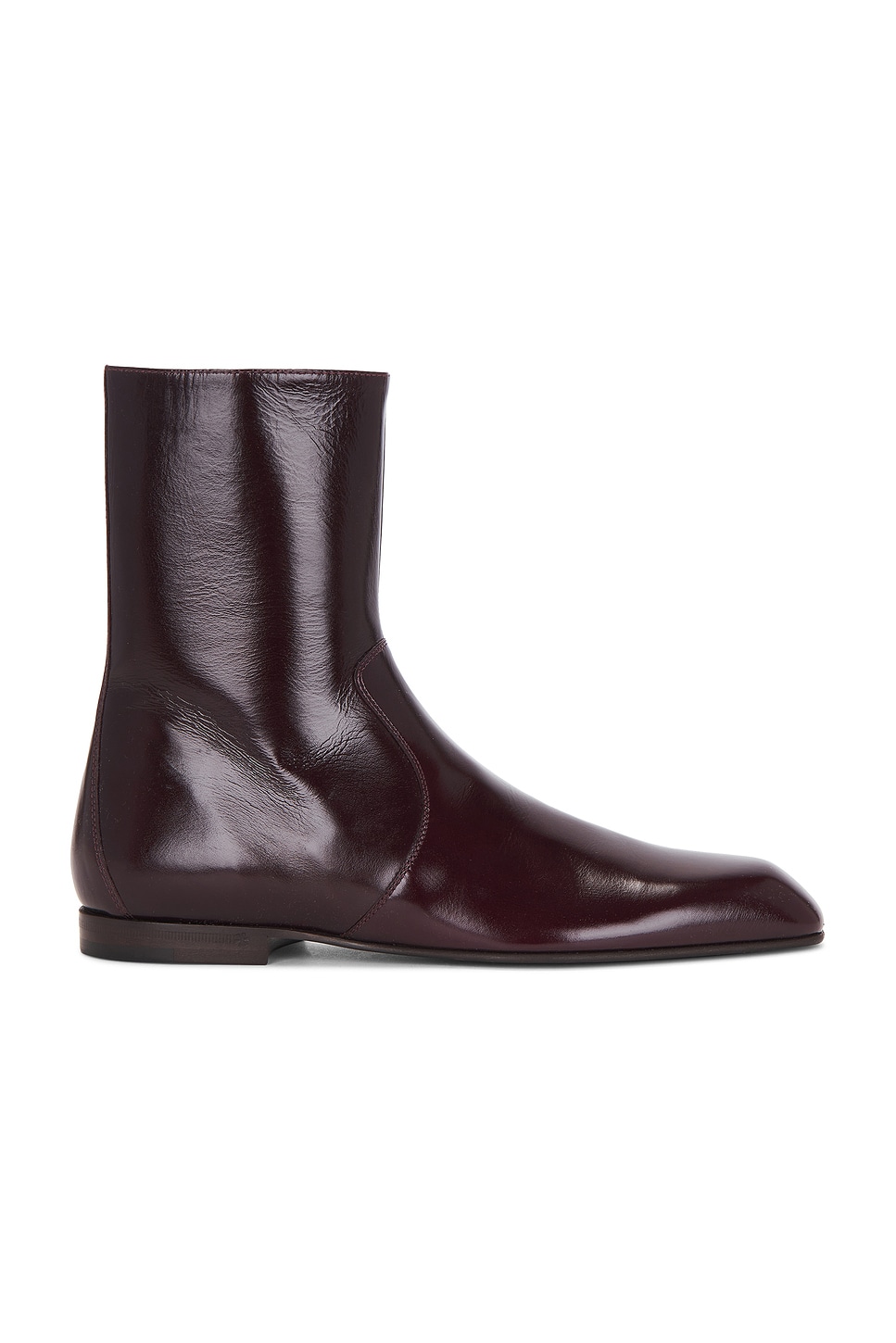 Khaite Colt Leather Ankle Boots In Burgundy