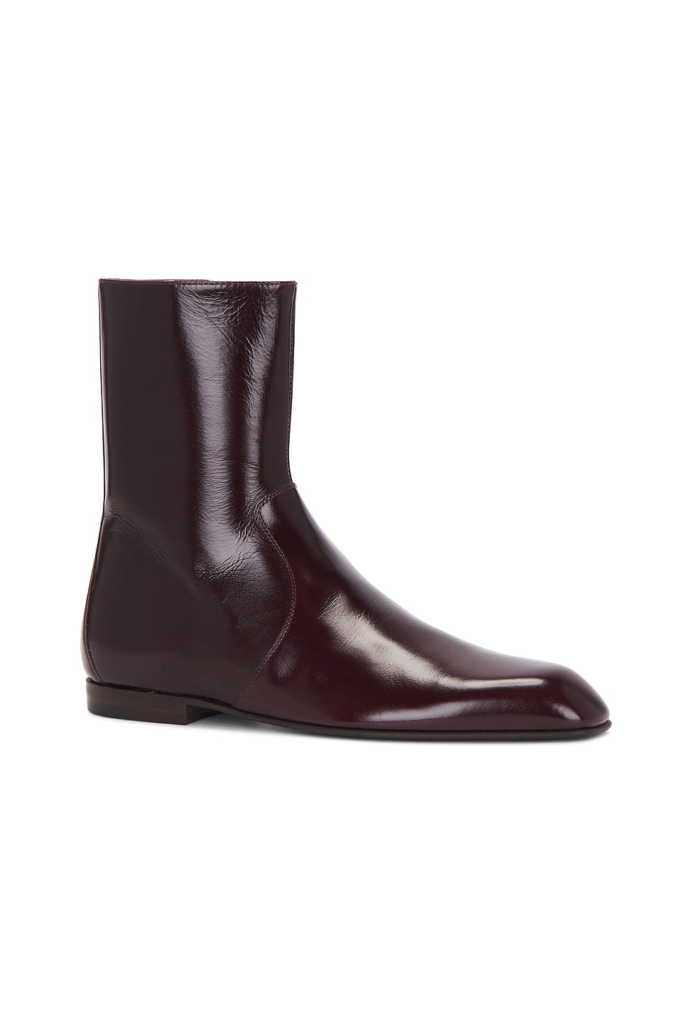 Khaite Colt Leather Ankle Boots In Burgundy