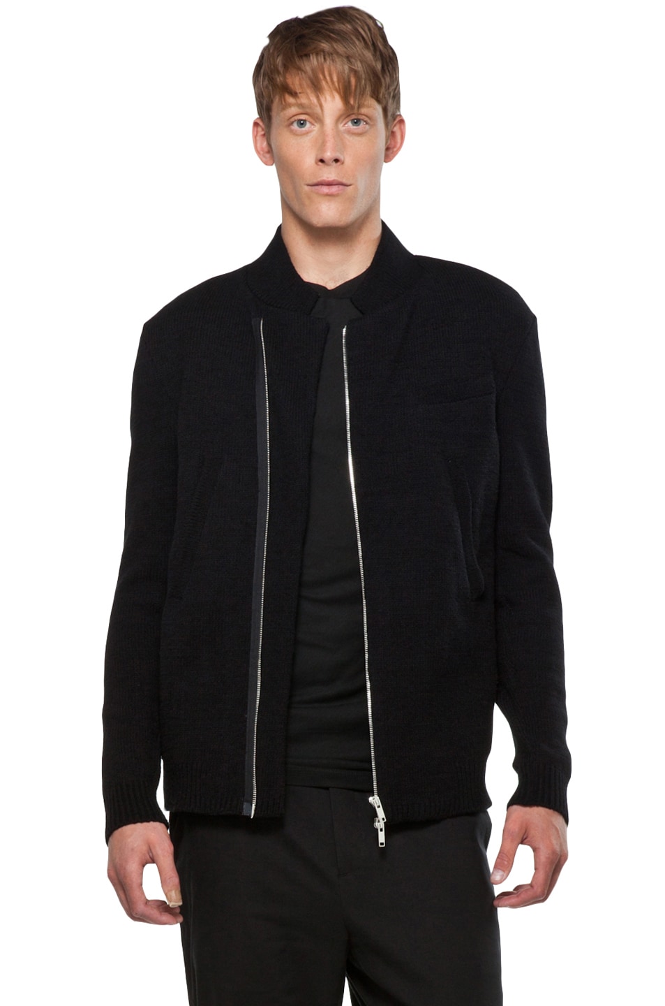 Image 1 of Kris Van Assche Knit Jacket in Black
