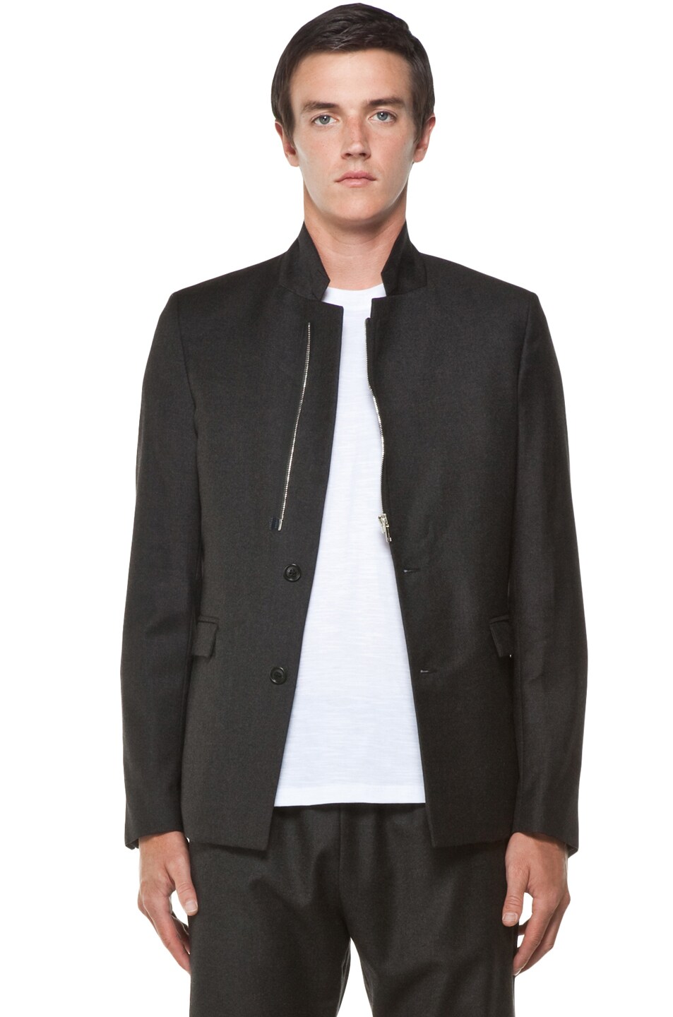 Image 1 of Kris Van Assche Flannel Coat in Anthracite