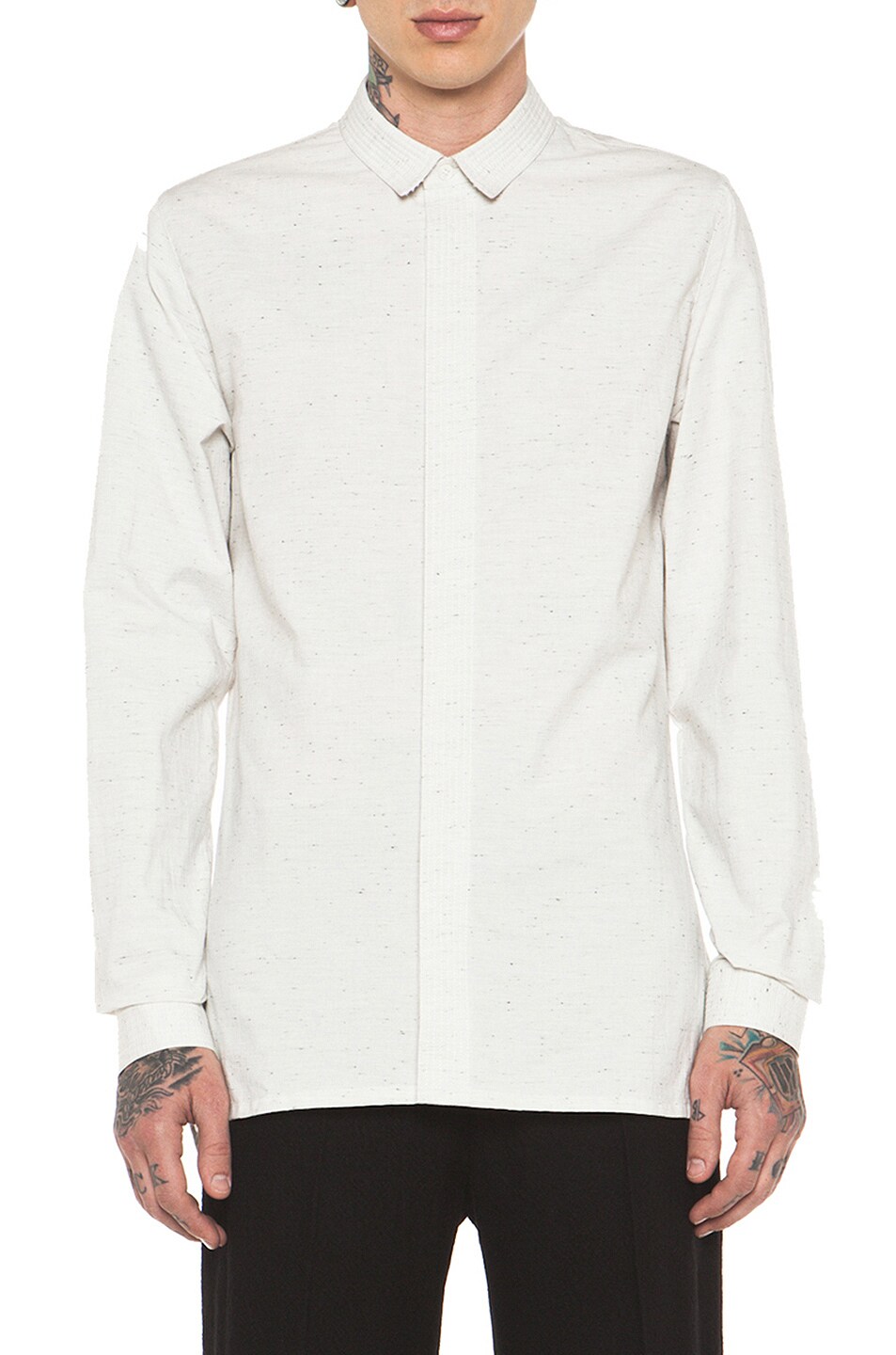 Image 1 of Kris Van Assche Contrasting Poplin Shirt in Ecru