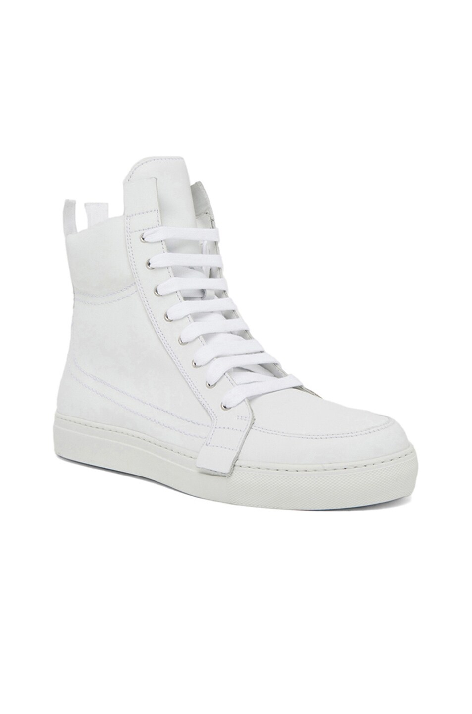 Image 1 of Kris Van Assche Zip Calfskin Leather Sneakers in White