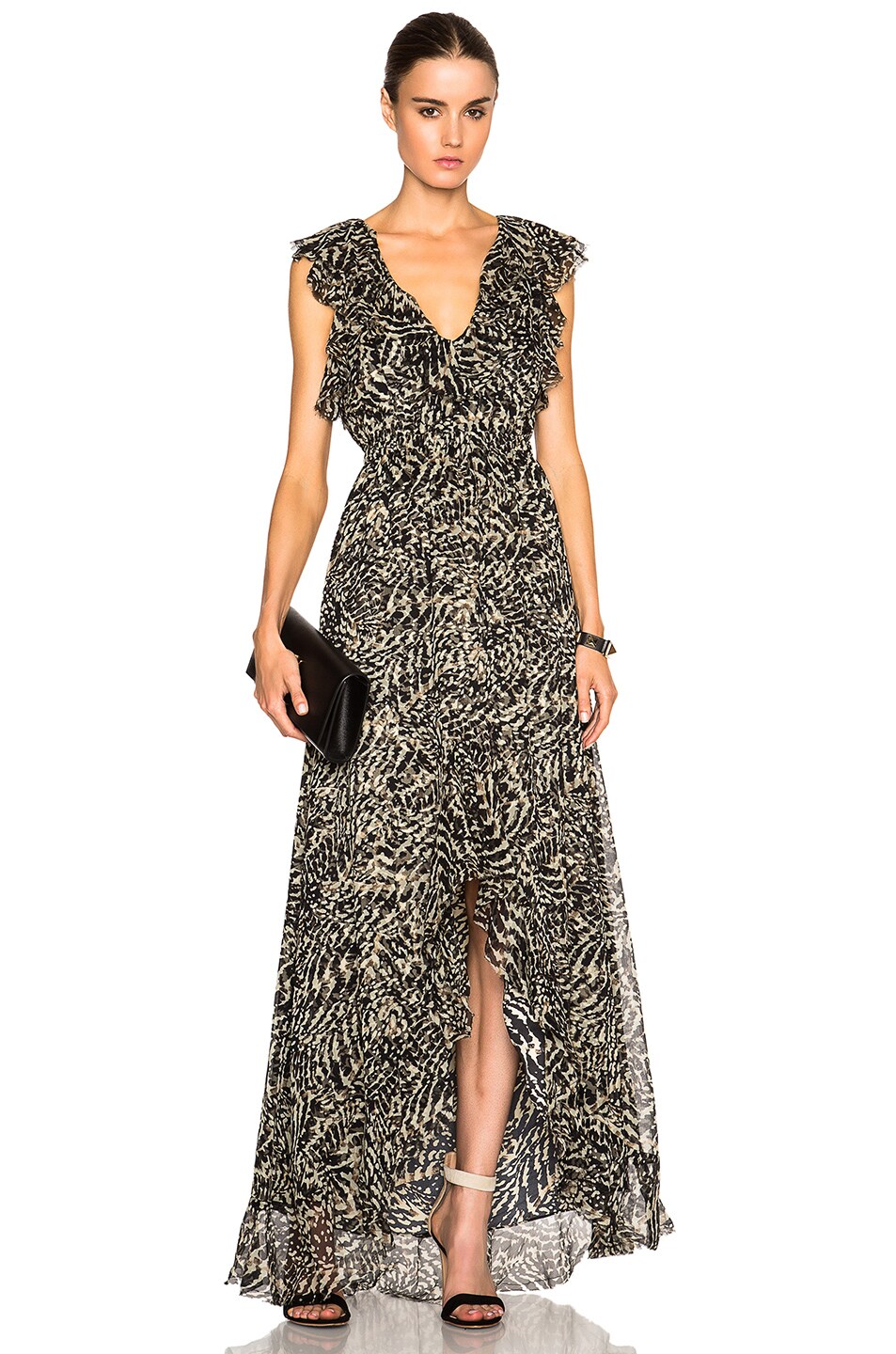 Image 1 of L'AGENCE Sophie Maxi Dress in Black & Taupe