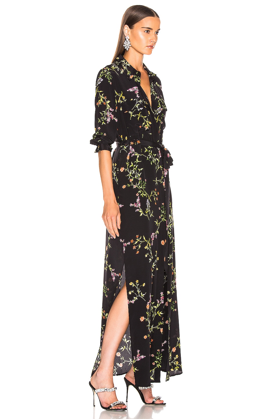 Cameron Silk Shirt Dress Light Pink Multi Large Postcard Print - L'AGENCE main image 1