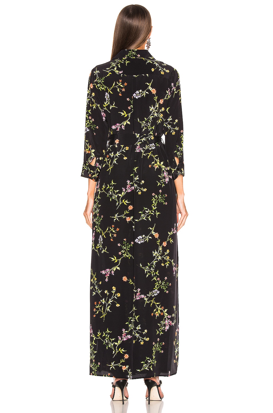 Cameron Silk Shirt Dress Light Pink Multi Large Postcard Print - L'AGENCE