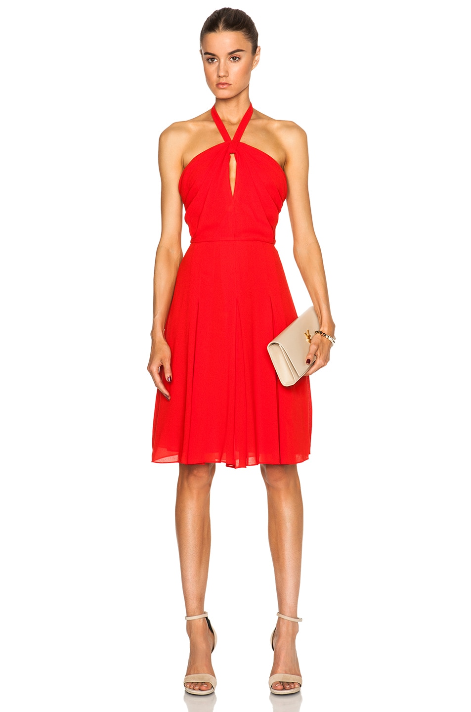 Image 1 of L'AGENCE Halter Dress in Crimson