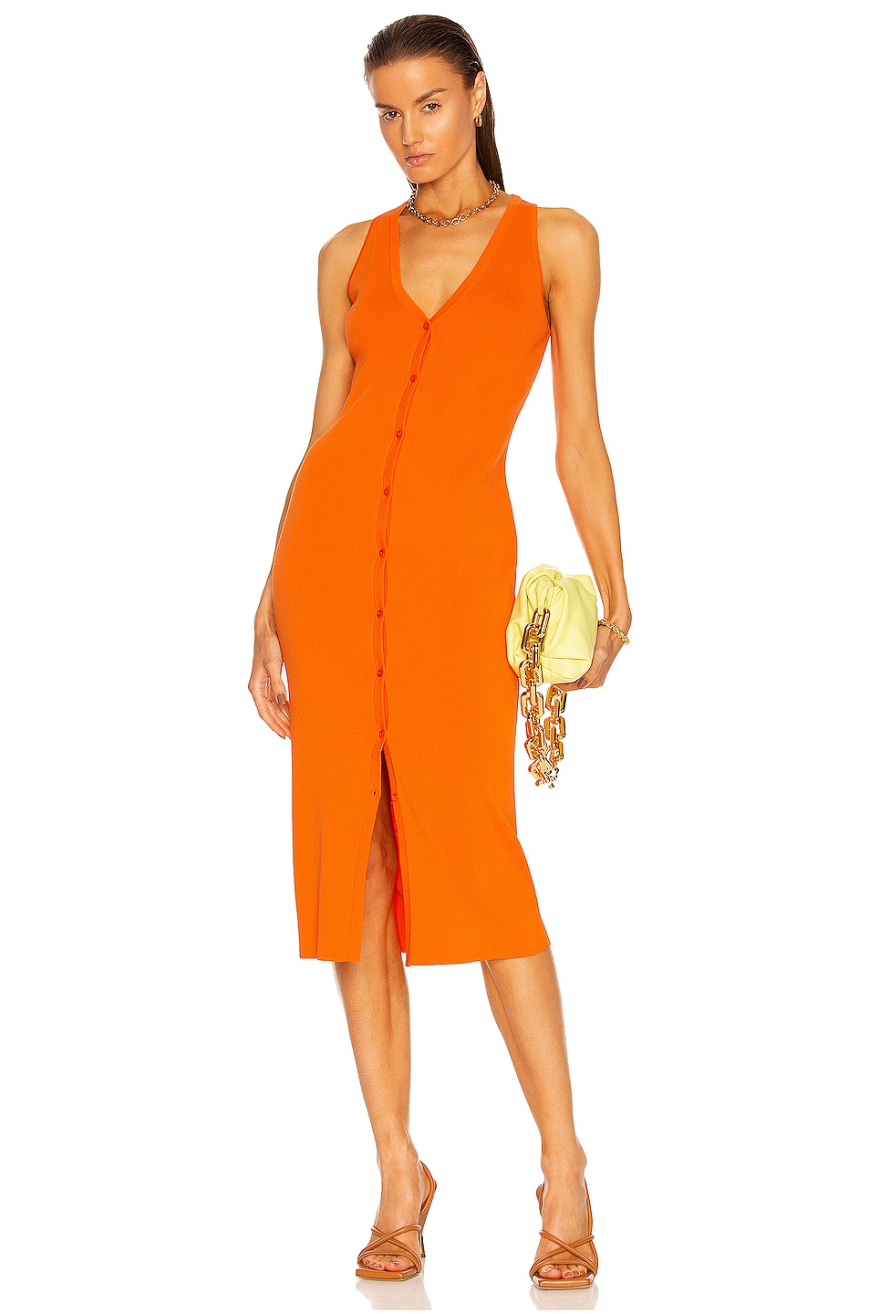 Image 1 of L'AGENCE Julian Knit Dress in Orange