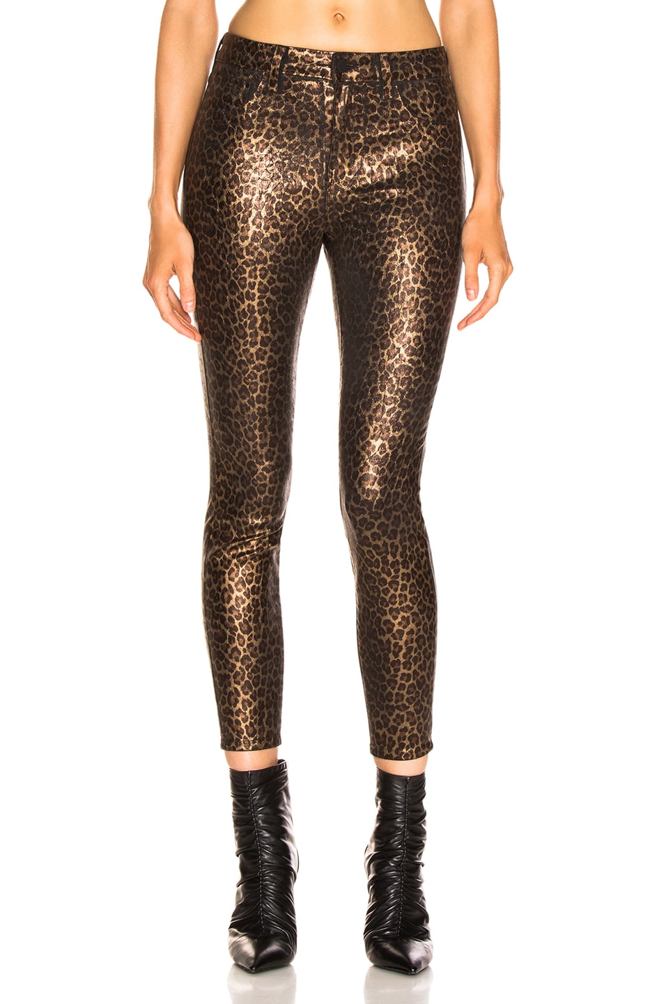 Image 1 of L'AGENCE Margot High Rise Skinny in Black & Cheetah Crackle