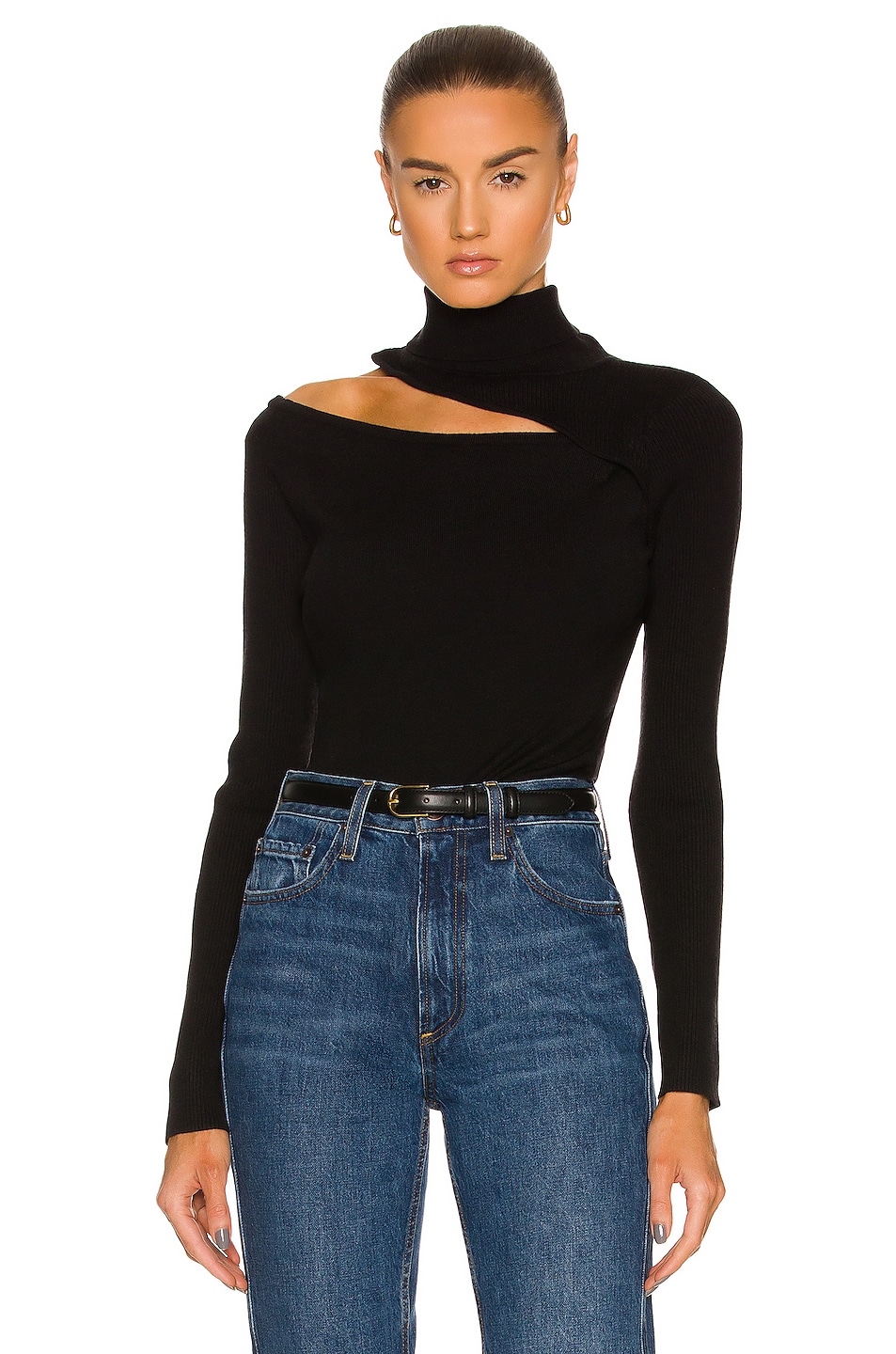 Image 1 of L'AGENCE Everlee Cutout Sweater in Black
