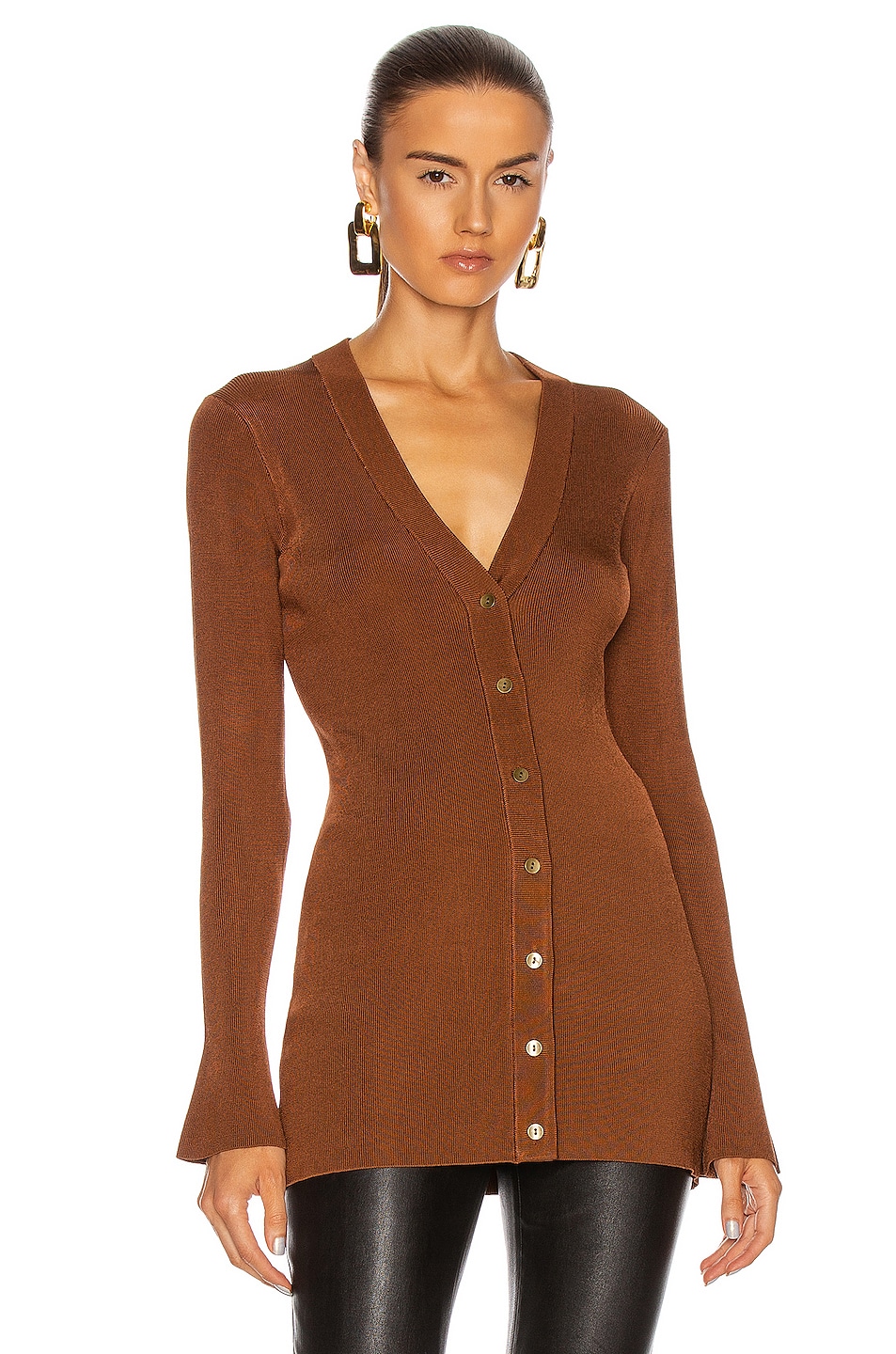 Image 1 of L'AGENCE Lucas Long Cardigan in Brown