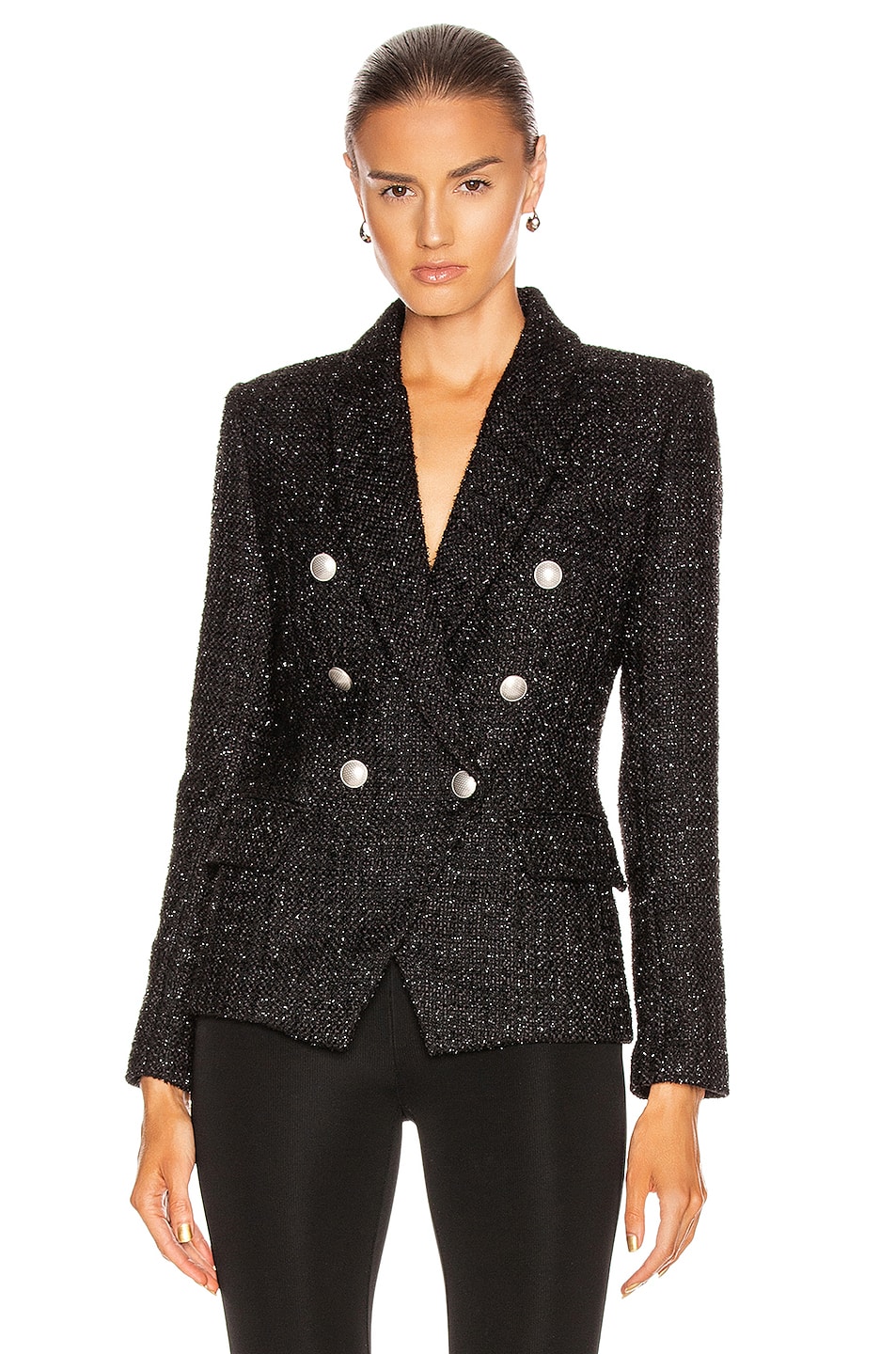 Image 1 of L'AGENCE Kenzie Double Breasted Blazer in Black