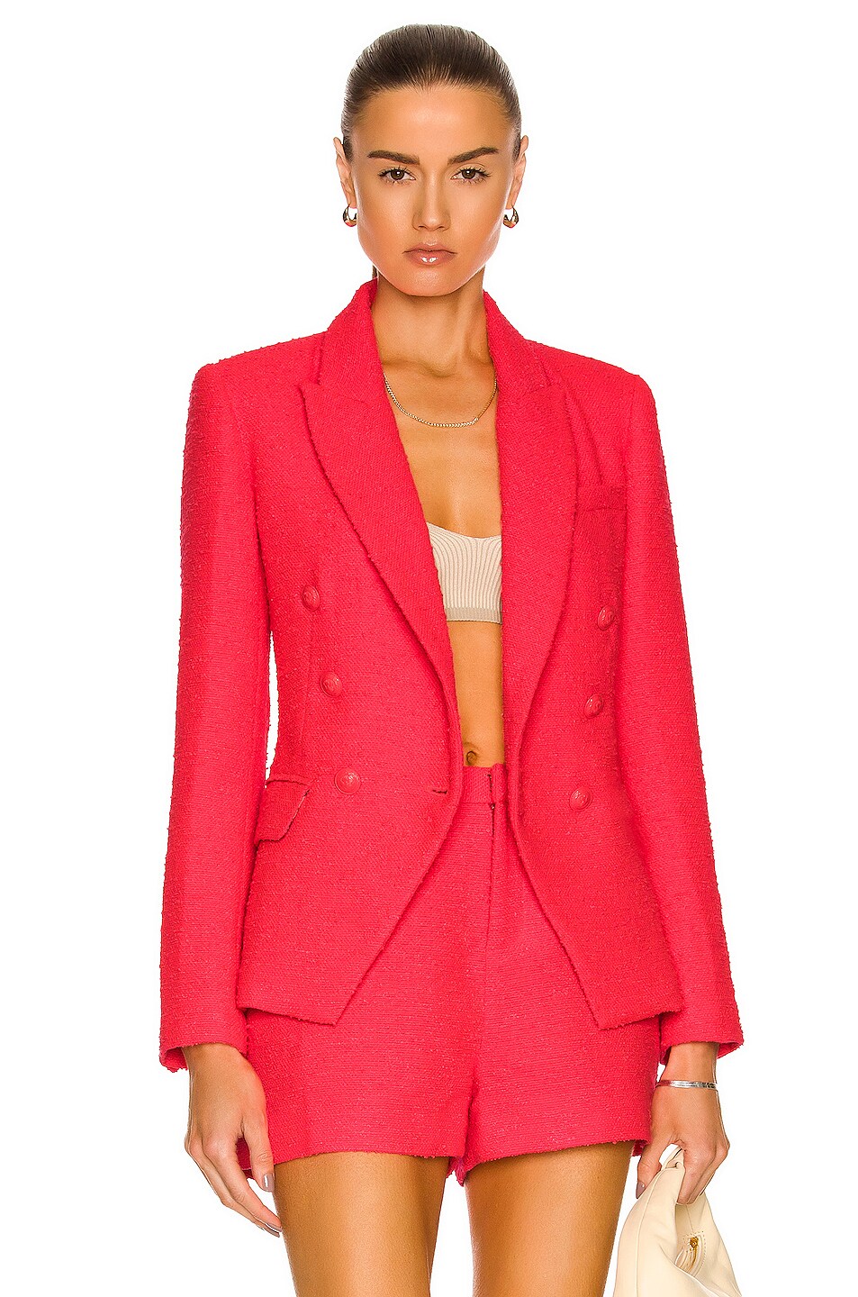 Image 1 of L'AGENCE Kenzie Double Breasted Blazer in Diva Pink