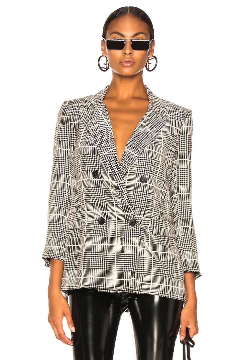 Image 1 of L'AGENCE Taryn Double Breasted Blazer in Black Multi