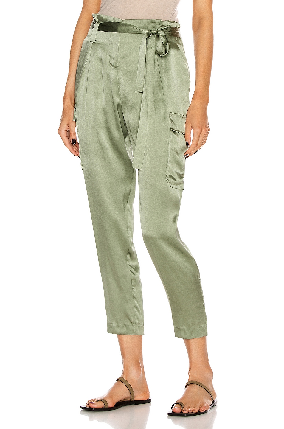 Image 1 of L'AGENCE Roxy Paperbag Cargo Pant in Light Ivy