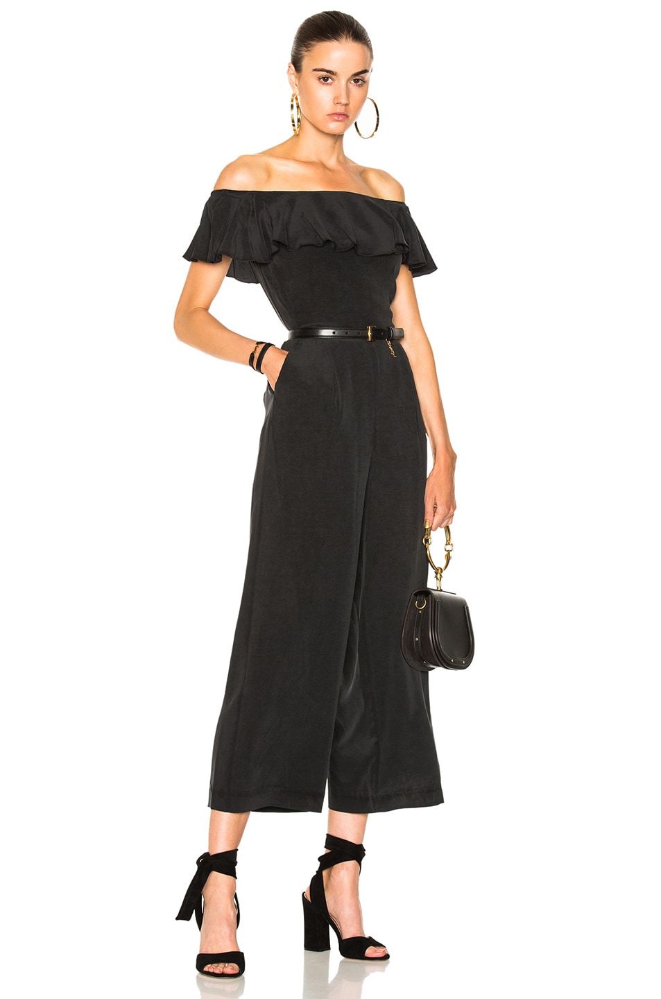 Image 1 of L'AGENCE Nicolle Ruffle Jumpsuit in Black