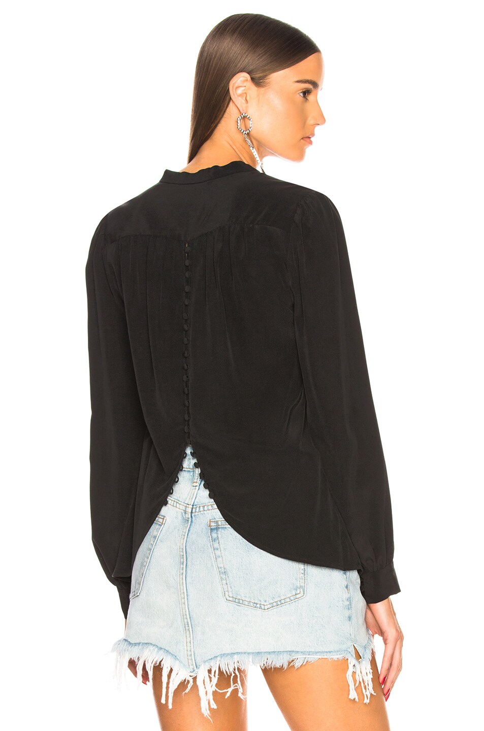 Image 1 of L'AGENCE Raquel Button Back Blouse in Black