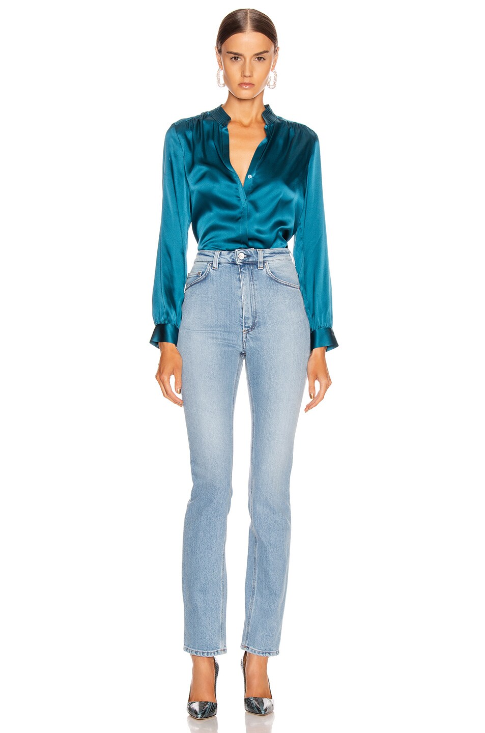 Madrid sleeveless band collar blouse - FINAL SALE