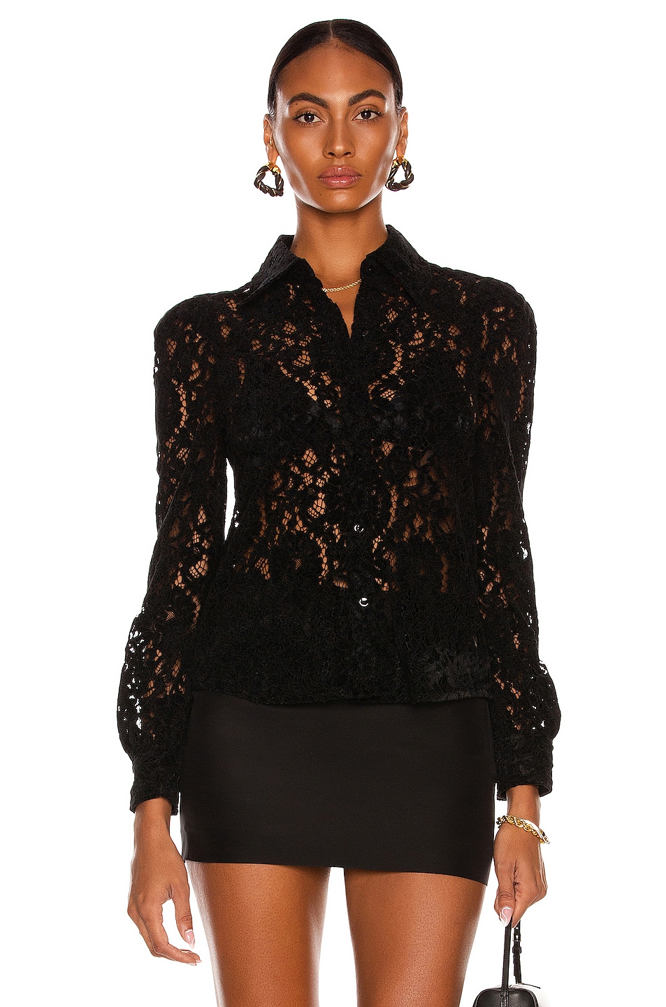 Image 1 of L'AGENCE Jenica Lace Top in Black