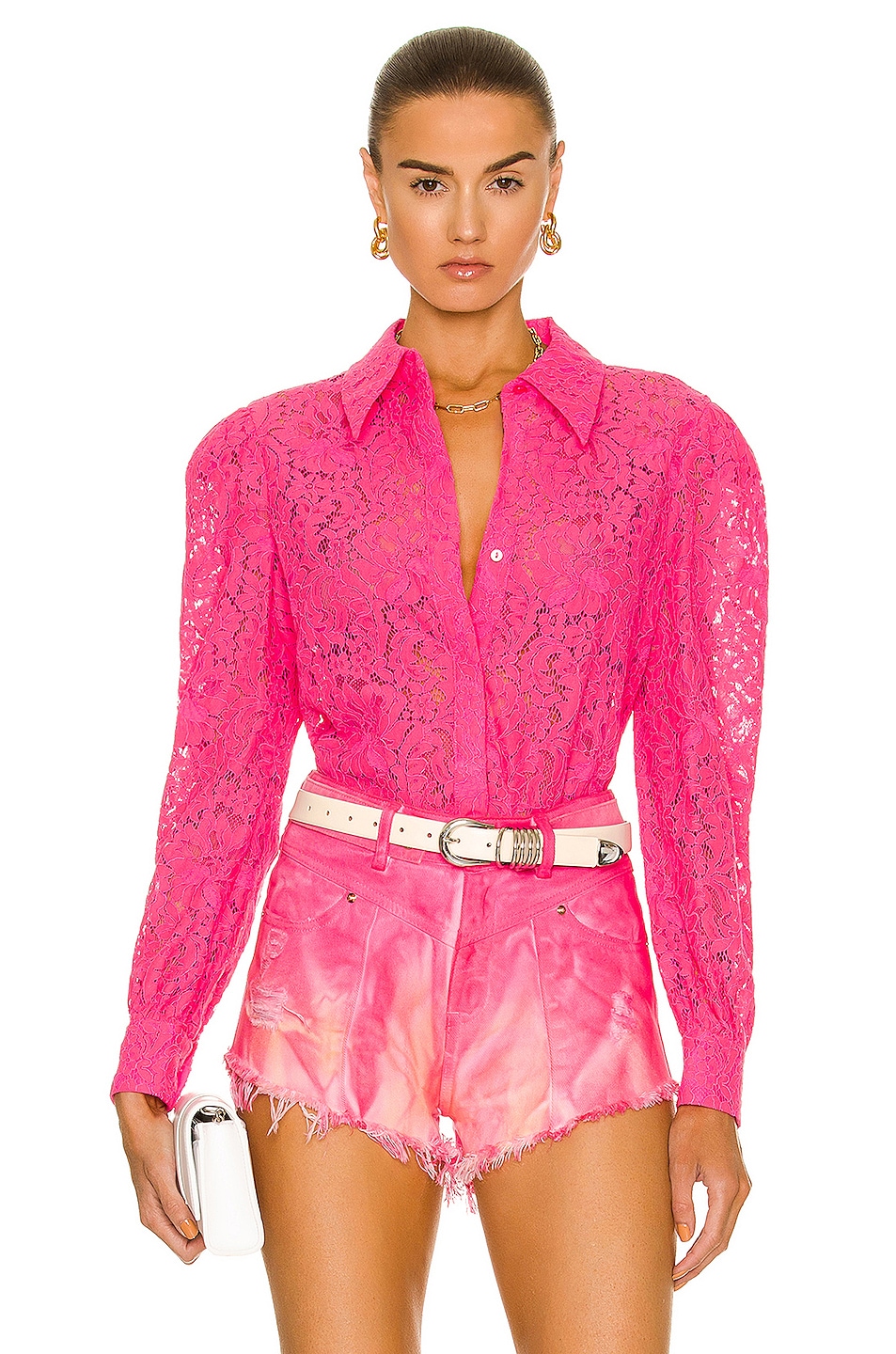 Image 1 of L'AGENCE Jenica Lace Blouse in Rose