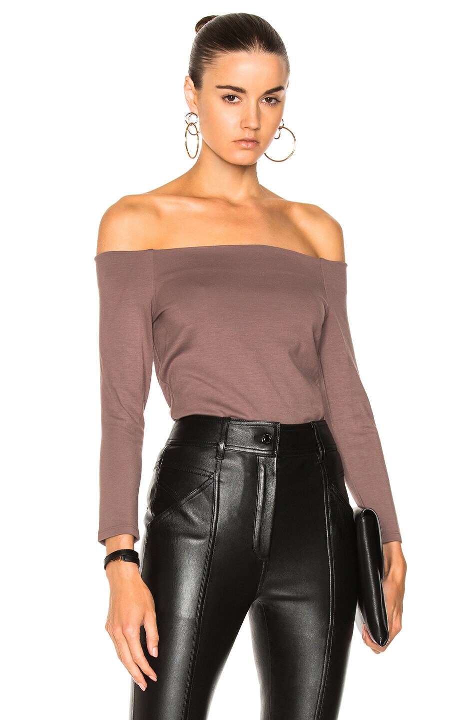 Image 1 of L'AGENCE Maria Off Shoulder Top in Peppercorn