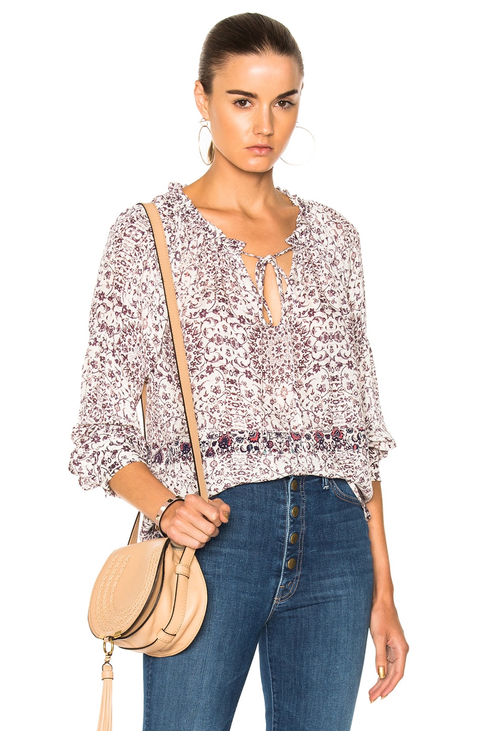 Image 1 of L'AGENCE Crawford Top in Ivory Multi